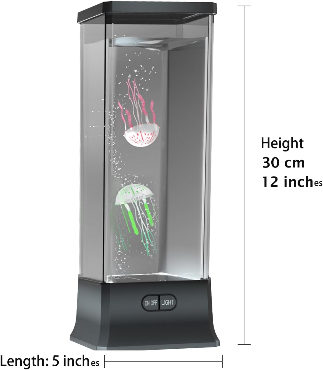 Electric Jellyfish Tank Table Lamp with Color Changing Light Gift for Kids Men Women Home Deco for Room Mood Light for Relax(Black)