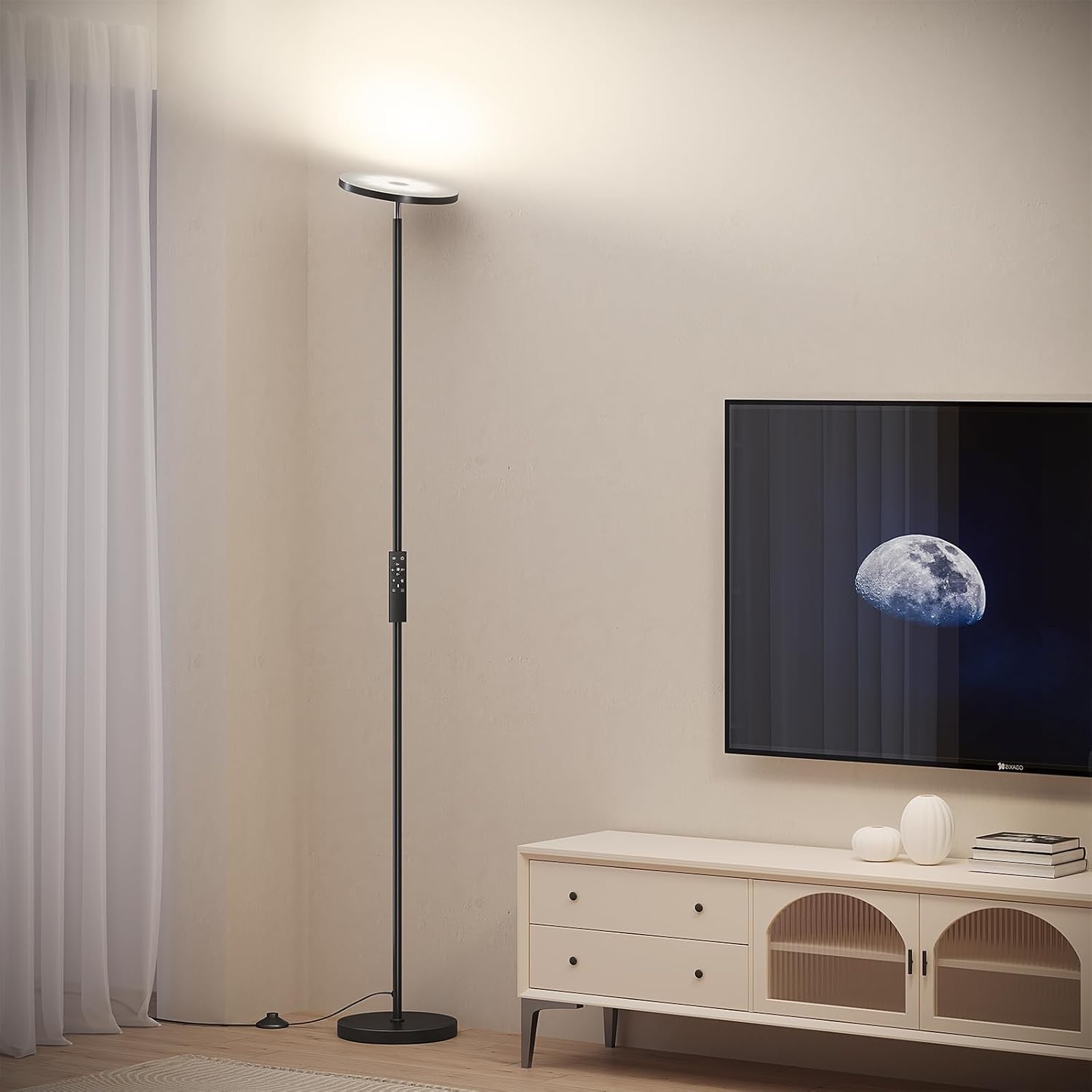 Floor Lamps for Living Room, 32W/3000LM Super Bright LED Floor Lamp with Remote Control, 69" Tall Standing Lamp with Stepless Dimmable, Modern Torchiere Corner Lamp for Bedroom, Office