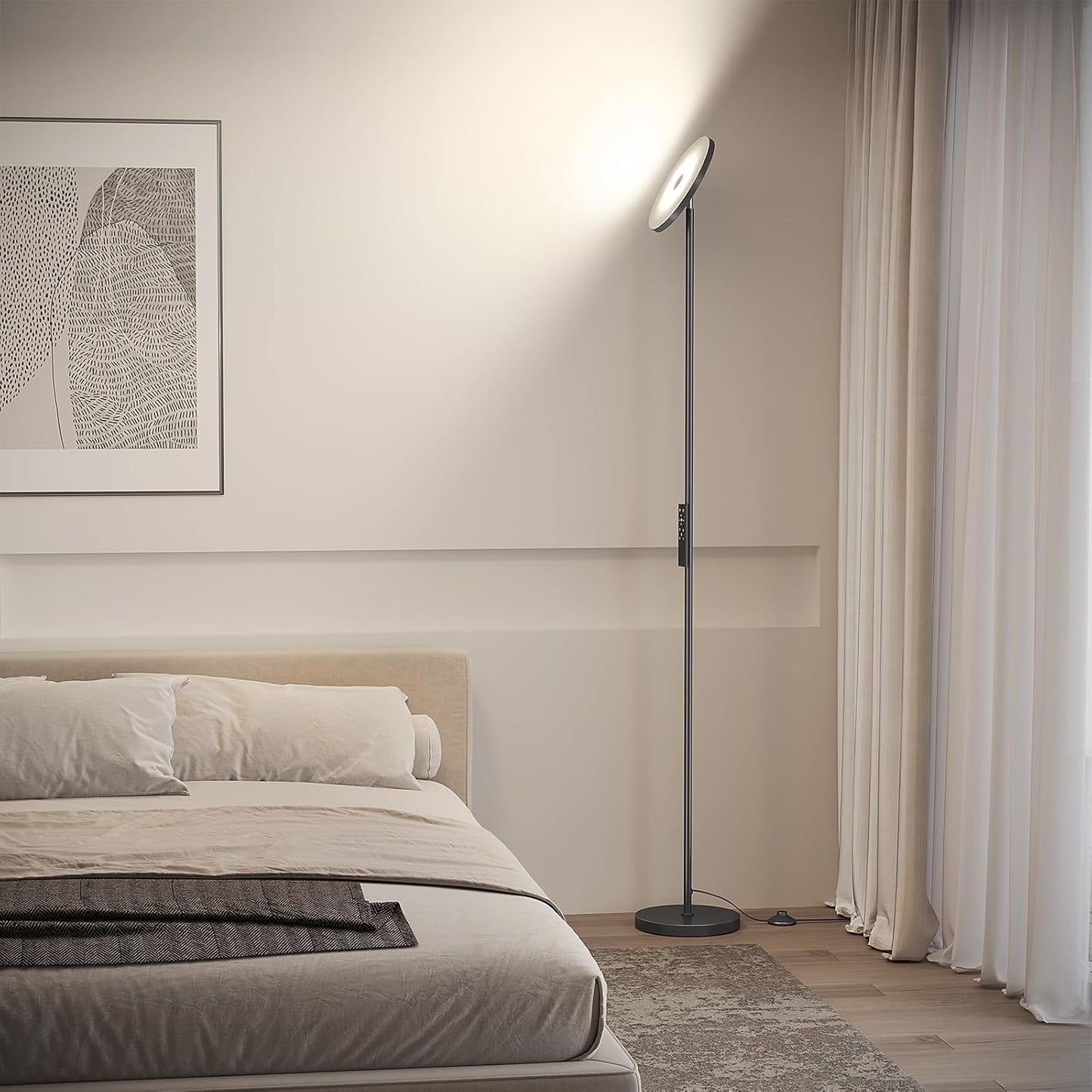 Floor Lamps for Living Room, 32W/3000LM Super Bright LED Floor Lamp with Remote Control, 69" Tall Standing Lamp with Stepless Dimmable, Modern Torchiere Corner Lamp for Bedroom, Office