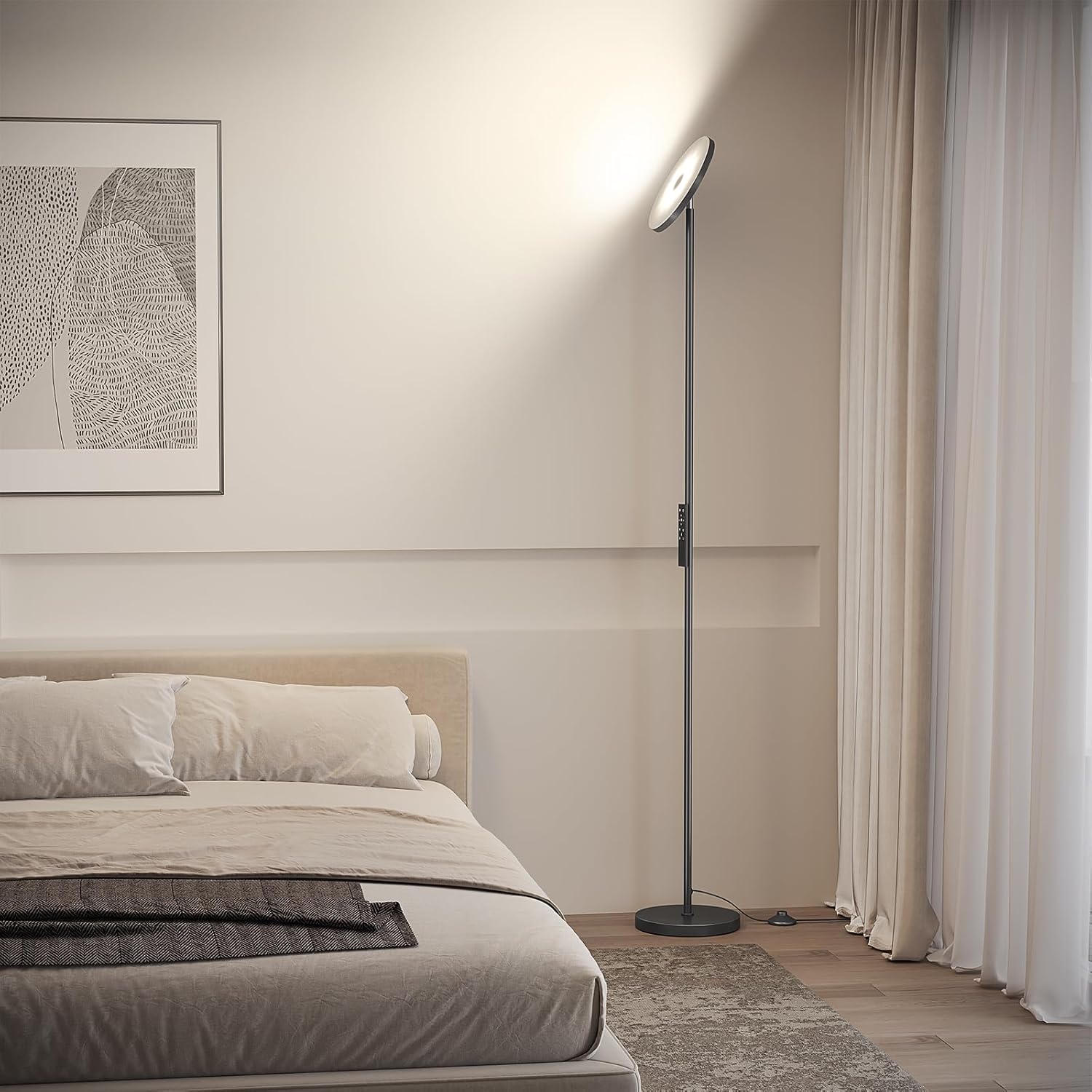 Floor Lamps for Living Room, 32W/3000LM Super Bright LED Floor Lamp with Remote Control, 69" Tall Standing Lamp with Stepless Dimmable, Modern Torchiere Corner Lamp for Bedroom, Office